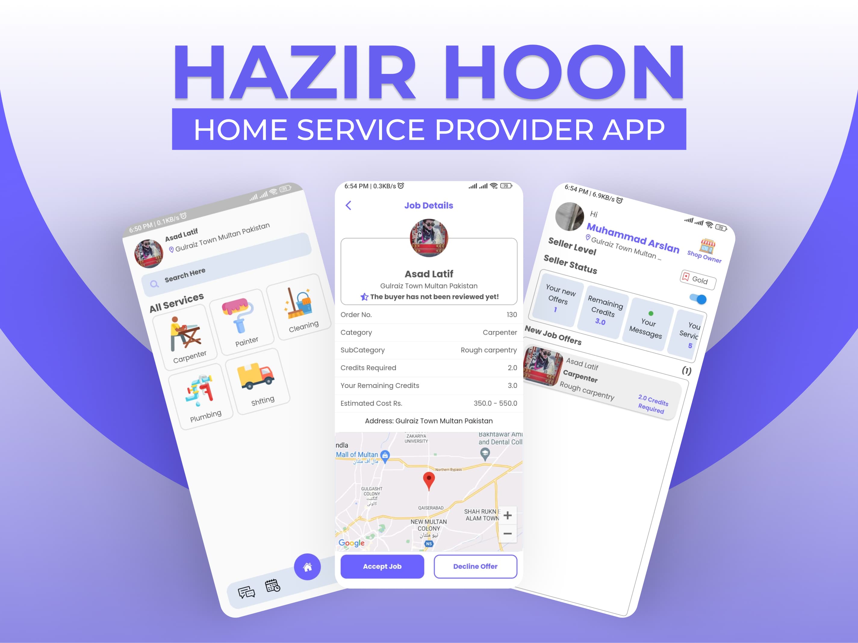 Mobile app for home services.
